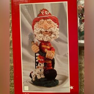 NWT Fireman Santa Bobblehead